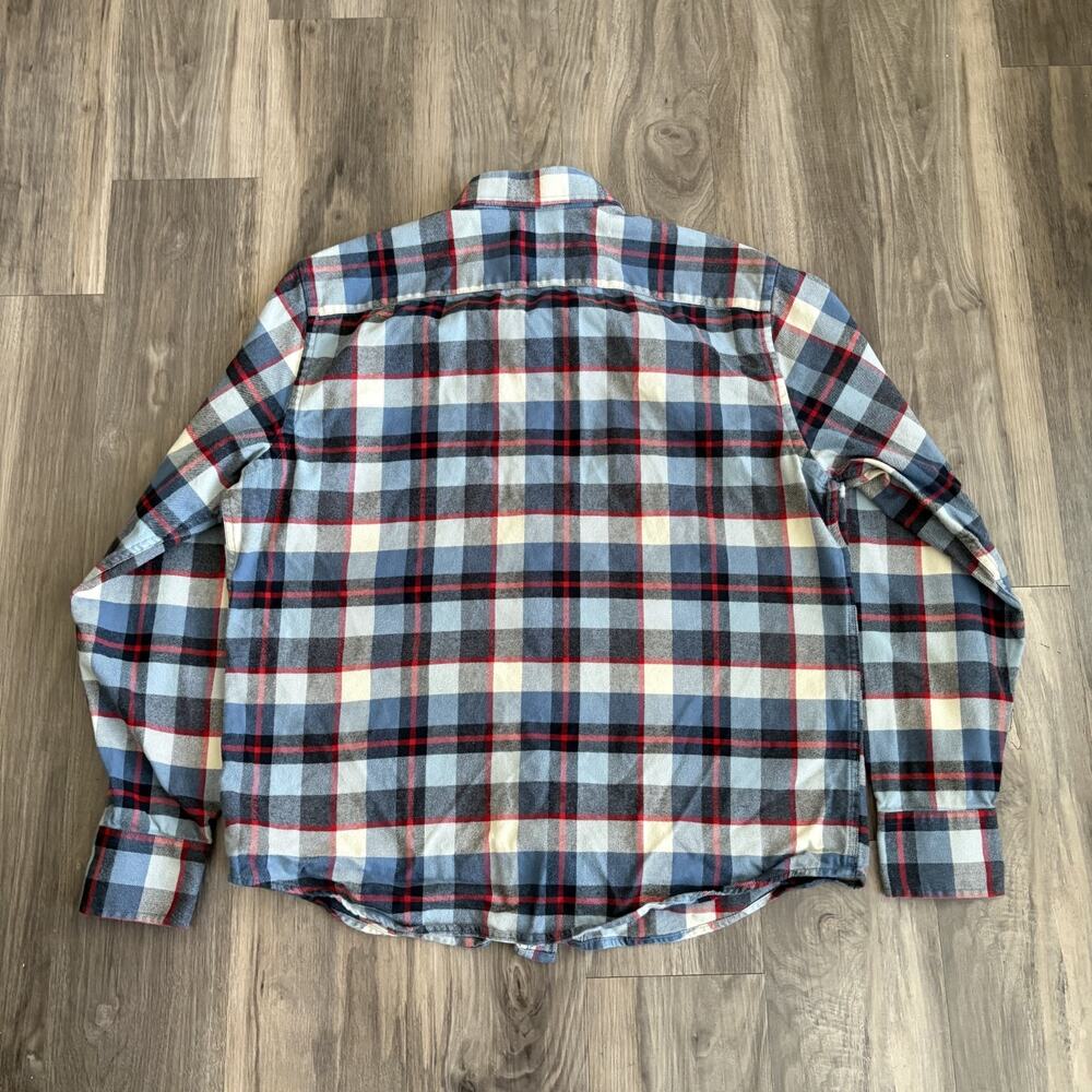 Untuckit Flannel Shirt Men's Size L Red Blue Plaid Button Up - Picture 3 of 5